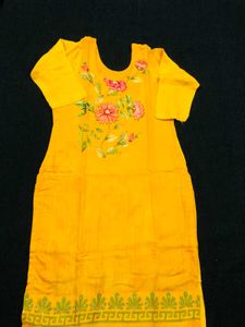 Hand-Painted Floral Kurti Set