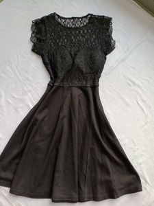 Elegant Black Lace Fit & Flare Dress
