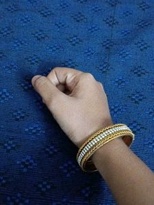 Gold &amp; Crystal Bangle Set
