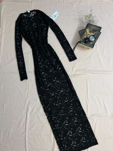 Elegant Black Lace Maxi Dress