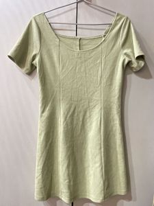 Light Green Square Neck Mini Dress
