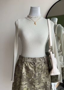 SHEIN Shimmer Mock Neck Top