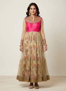Elegant Floral Anarkali Dress