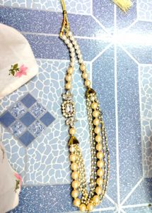 Pearl &amp; Stone Indian Tassel Earrings