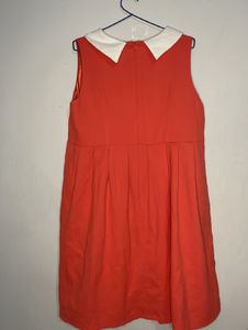Coral Dress w/ White Collar