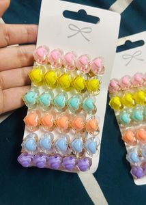 Cute Heart Hair Clips - Set of 10