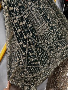 Exquisite Emerald Green Embroidered Gown