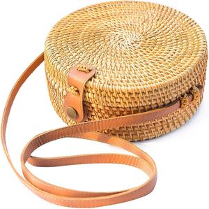 Rattan Round Crossbody Bag
