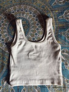 Ribbed White Tank Top