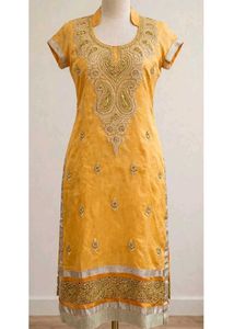 Elegant Yellow Kurta Set with Embroidery