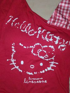 Red Hello Kitty One-Shoulder Top