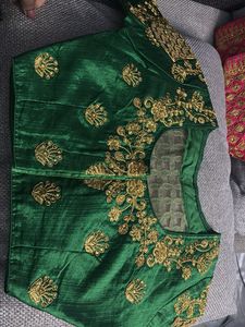 Elegant Emerald Green Embroidered Blouse