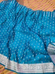 Beautiful Teal Banarasi Silk Saree