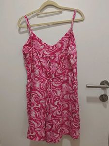 Pink Swirl Print Romper