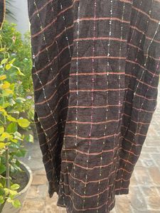Elegant Brown Checkered Kurta