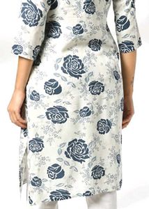 Floral Print Kurta with White Pants