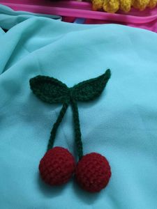 Handmade Crocheted Pink Bow Hair Clip