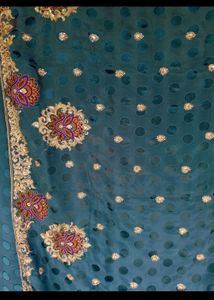 Satin Saree With Blouse 36 Size