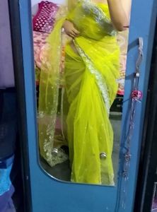 Net Saree With Padad Blouse