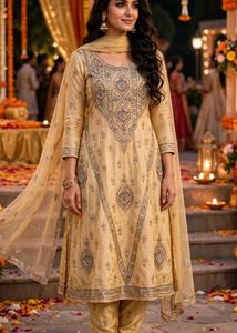 jarddoji work Elegant Embellished Kurta Set