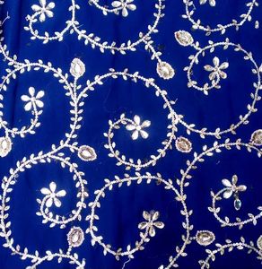 Embroidered Royal Blue Kurta Set