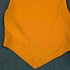 New Ribbed Orange Cropped Tank Top
