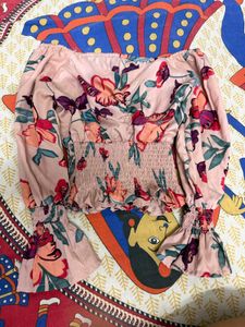 Floral Off-Shoulder Smocked Top