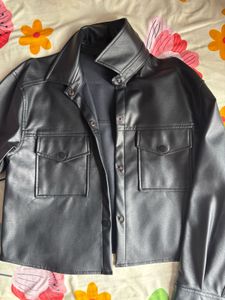 WESTSIDE Black Faux Leather Jacket