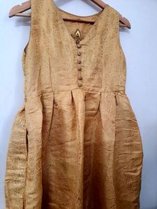 Stock Clearance Sale Gold Color Dress For Women