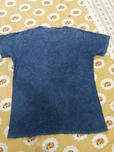 Men's Blue Washed Effect T-Shirt