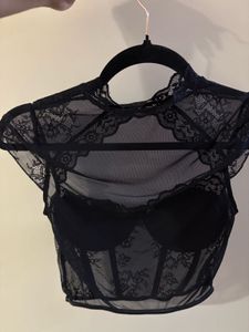 Black Lace Corset Top