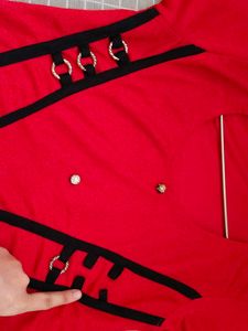 Women’s Red Fit &amp; Flare Dress