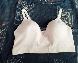 White Ribbed Bralette Top