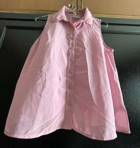 🌸 Pretty Pink Sleeveless Shirt – Chic &amp; Elegant L