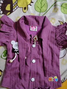 Adorable Purple Ruffled Top &amp; Shorts Set