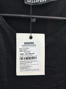 Sassafras Black Crop Top - New