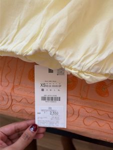 ZARA Butter yellow linen top