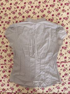 Striped Button-Up Blouse