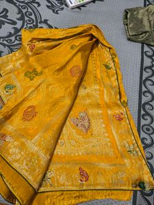 Beautiful Yellow Silk Saree