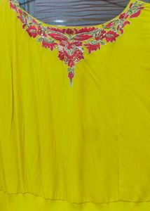 Ethnic Gown #cheapprice #haldidress #yellowcolour