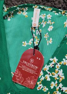 Green Floral Print Top