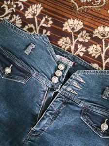 High Waisted Blue Denim Jeans