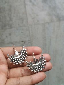 Oxidised Silver Jhumka Earrings