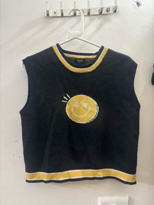 Sleeveless Smiley Face Sweater Vest