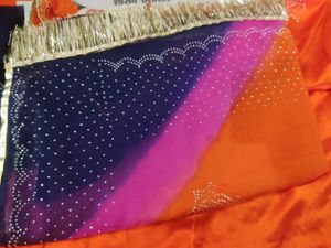 Vibrant Orange pitter work ..rajputi dress