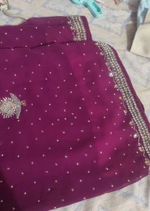 purple beautiful saree