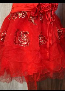 Korean Red Party Wear Gorgeous Dress❤️