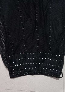 Black Sequined Lehenga Choli Set jacket with dupat