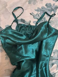 Vintage Cowl neck Satin Slip party Dress