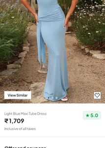 NEWME Elegant light Blue tube Maxi Dress S-M 🩵🩵